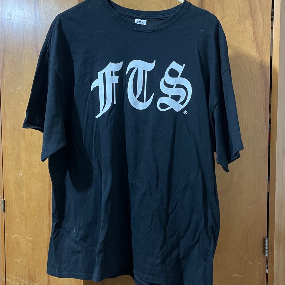 Black Graphic T-Shirt with White Lettering